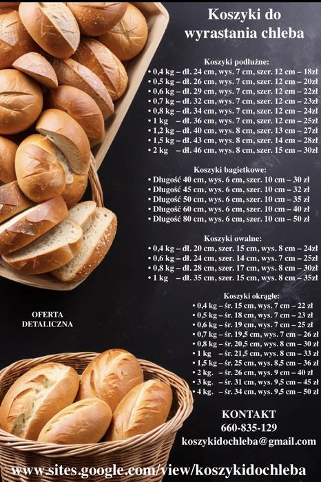 Zestaw koszyków do wystania chleba 1kg 25sztuk naturalny forma koszyk