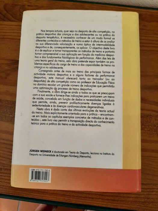Livro Manual do Treino Óptimo de Jurgen Weineck