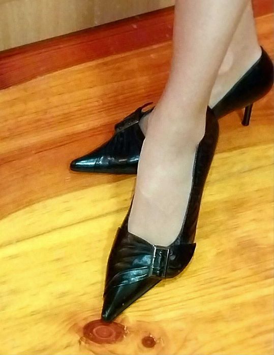 Туфлі жіночі, натуральна шкіра, чорні, класичні, р. 37-38