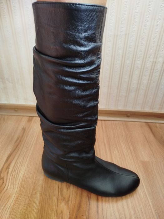 Сапоги жіночі шкіряні. Взуття жіноче .Весна-осінь.