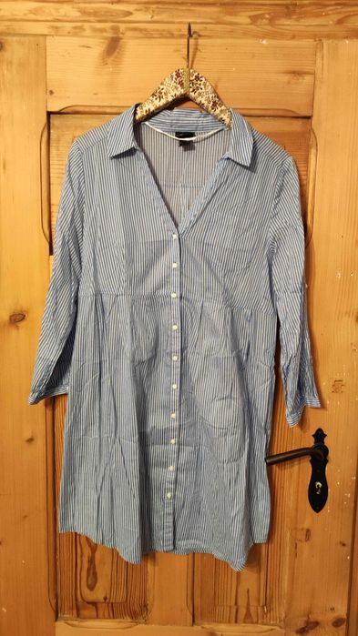 H&M Bluzka tunika w paski niebieskie roz 40