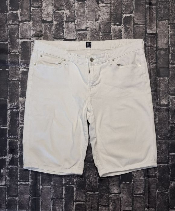 GAP spodenki jeansowe męskie, szorty białe, lato, modne, premium dżins