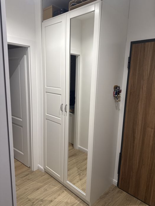 ikea front drzwi TYSSEDAL biały białe 50x229 cm lustro z lustrem