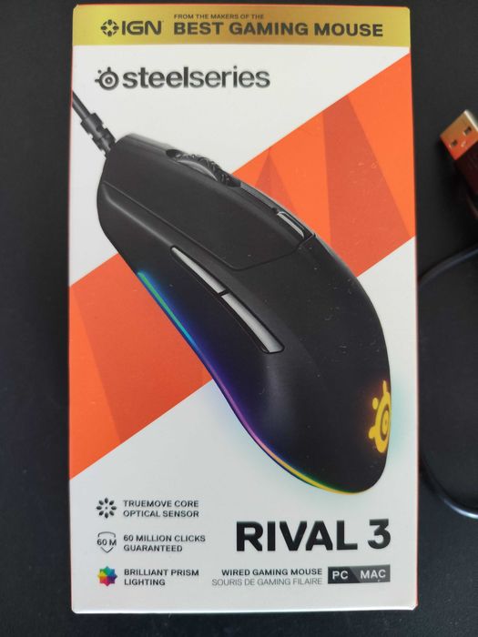 Rato Gaming STEELSERIES Rival 3 (2ª Geração - Preto)