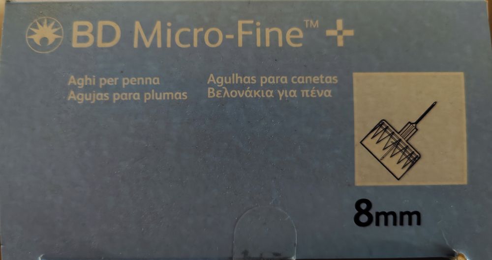 Agulhas 8mm para caneta de insulina