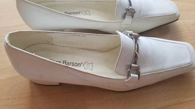 Buty damskie białe skórzane skóra