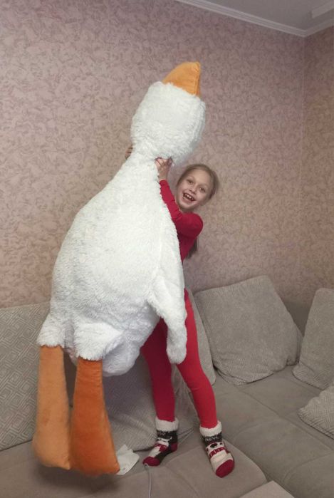 Гусак м'яка іграшка Гусак-обіймусь. 8 розмірів (від 50 до 250см)