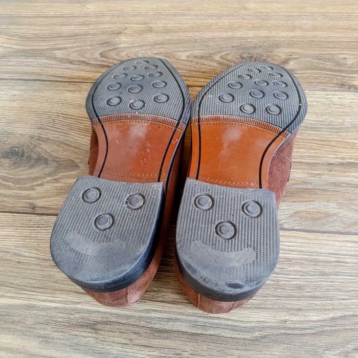 TANIO brązowe zamszowe mokasyny loafers męskie 44