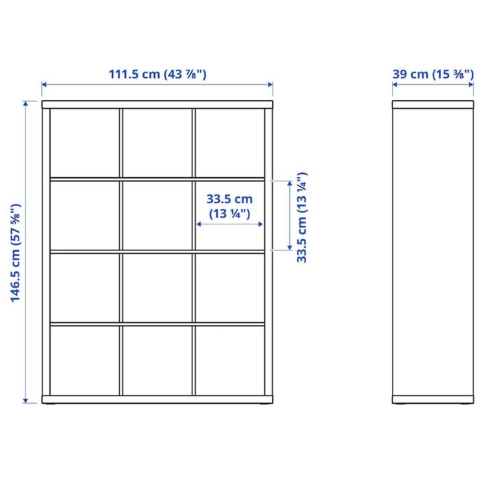Kallax 4x3 com 9 portas de vidro