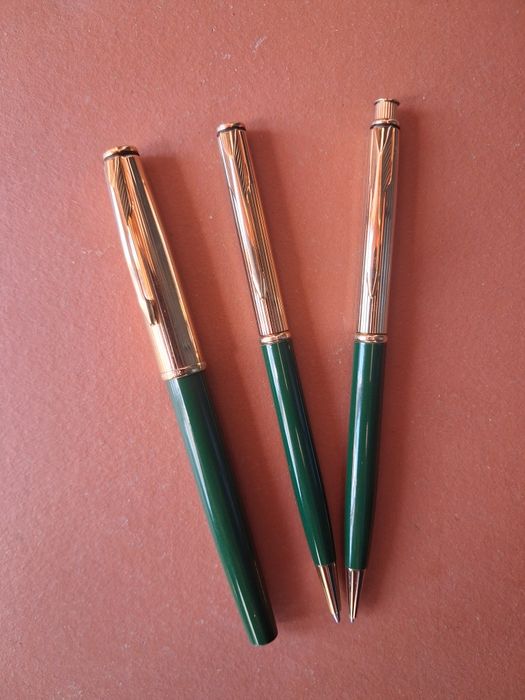 Canetas Parker Insígnia laca verde e ouro