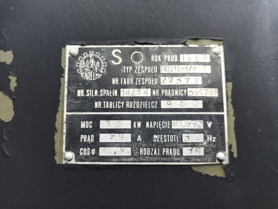 Agregat prądotwórczy PAD 16-3/400 26rh