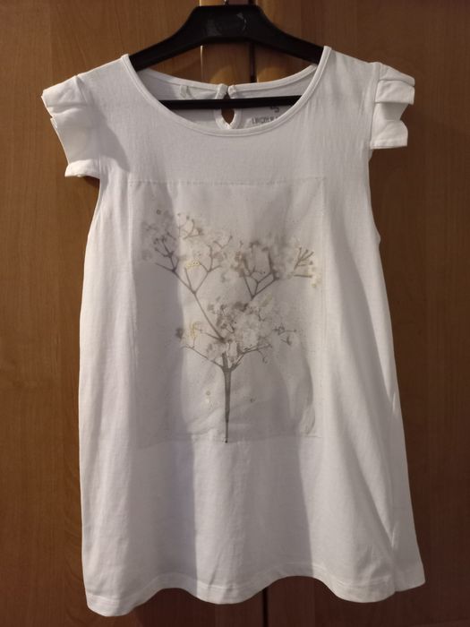 Bluzeczka biała ze złotymi brokatem