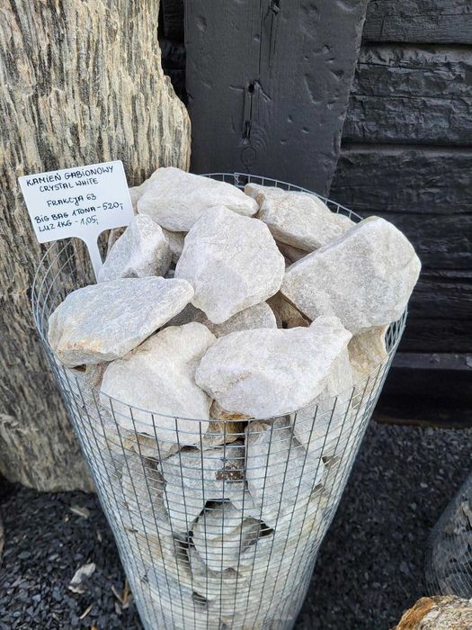 Kamień Crystal White 63 gabion Kamienie ogrodowe dekoracyjne ozdobne