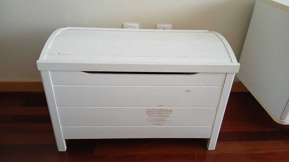 Bau de madeira Branco