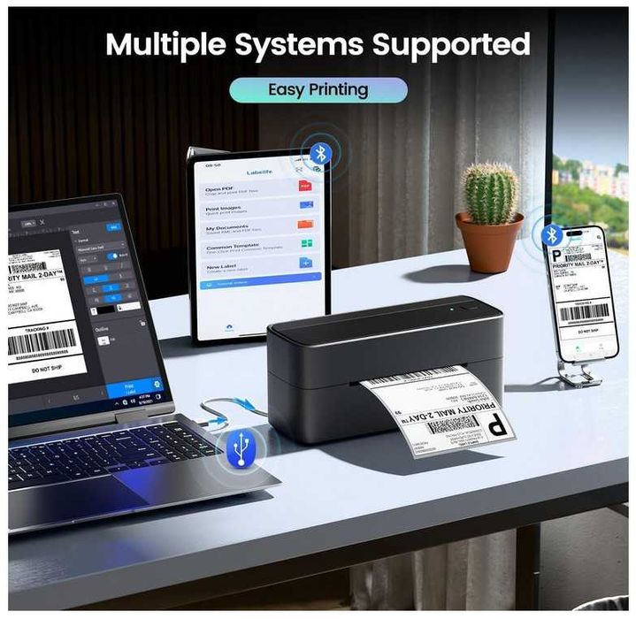 Drukarka etykiet wysyłkowych 4x6" Bluetooth Phomemo 241BT