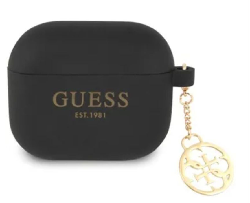 Capa Silicone Oficial Guess P/ AirPods 3 -C/Charme - Novo - Preto