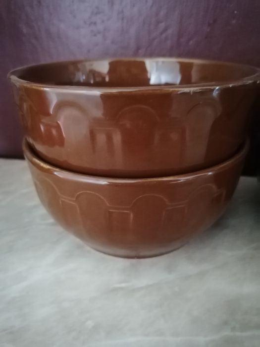 Miseczki ceramiczne, brązowe, 13,5cm