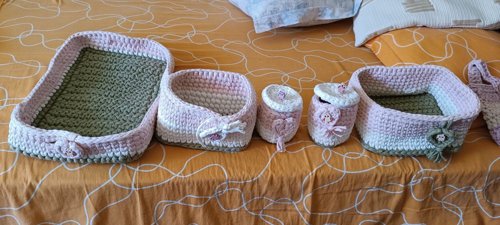 Kit cesto de crochê para bebê