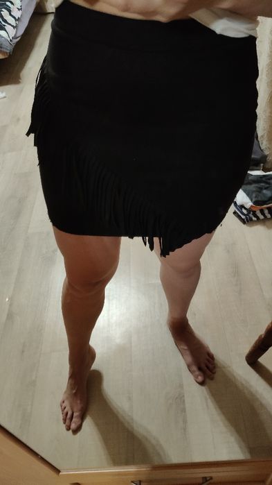 Жіноча спідниця вєльвєтова в рубчик