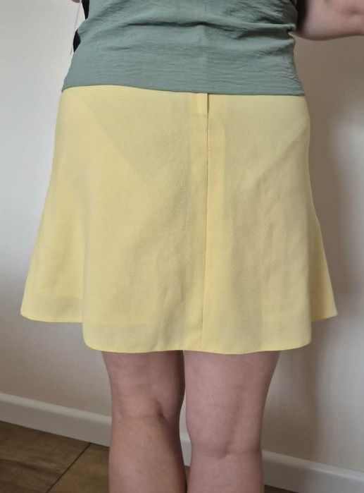 spódnica żółta mini na podszewce 34/36 XS/S