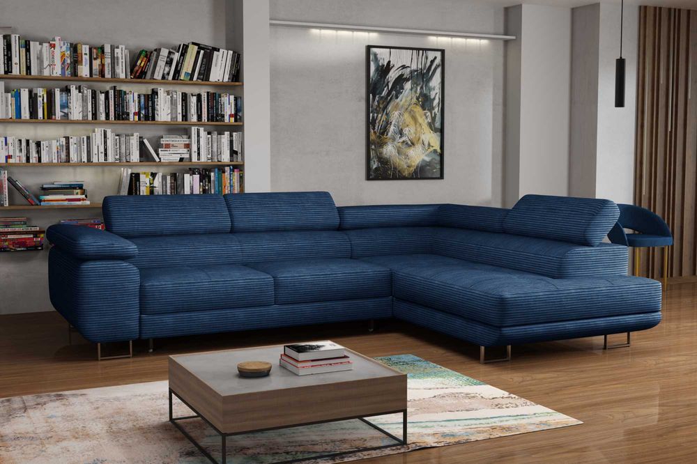 Narożnik Rio. Rogówka. Regulowane zagłówki. Sztruks! Szybka dostawa!