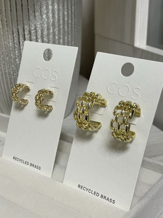 Сережки ланцюжки COS, золотисті