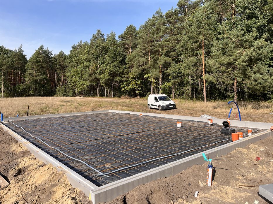 Płyta betonowa, Fundamenty, betonowanie, stopy. Dom, letniskowy, garaż