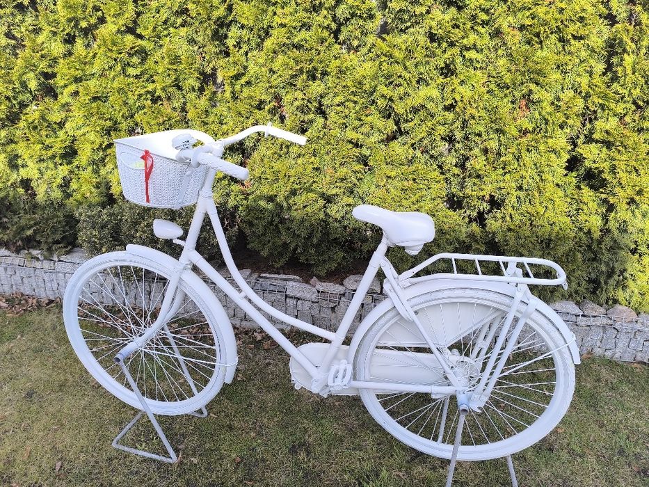 kwietnik rower  biały ozdoba