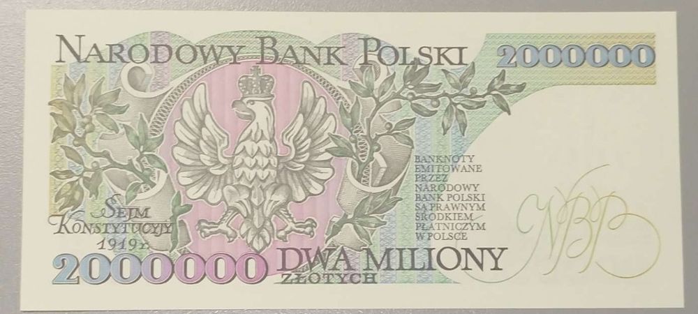 Banknot Rzeczpospolita Polska Dwa Miliony