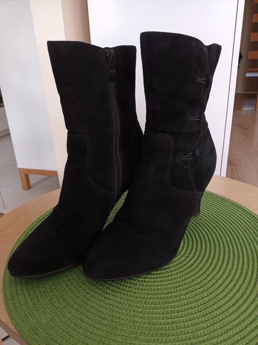 Botki, kozaki ze skóry, rozmiar 37