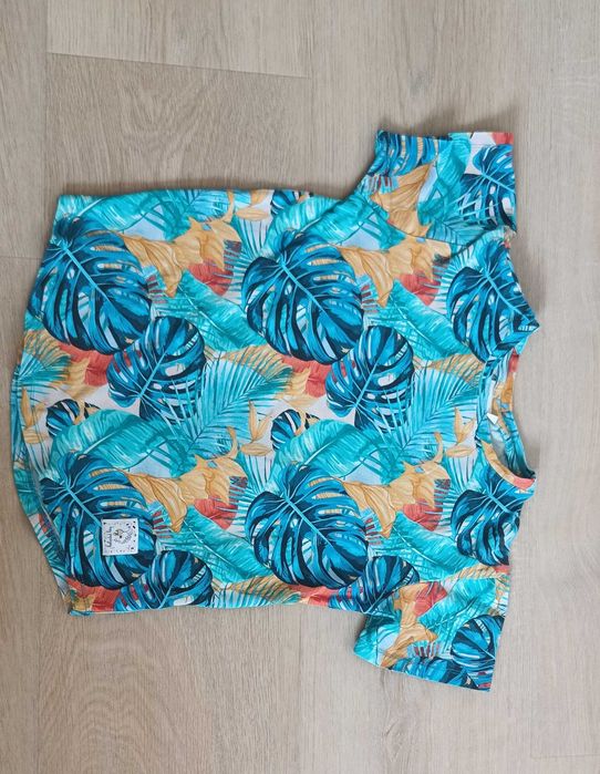 T-shirt Monstera Blue 128/134 Hey Popinjay
