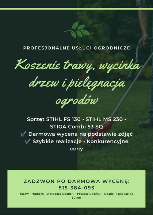 Koszenie Trawy | Karczowanie | Sprzątanie Działek i Ogrodów | Tczew