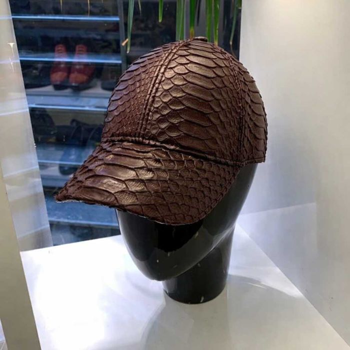 Бейсболка из Таиланда - питоновая кожа Brown