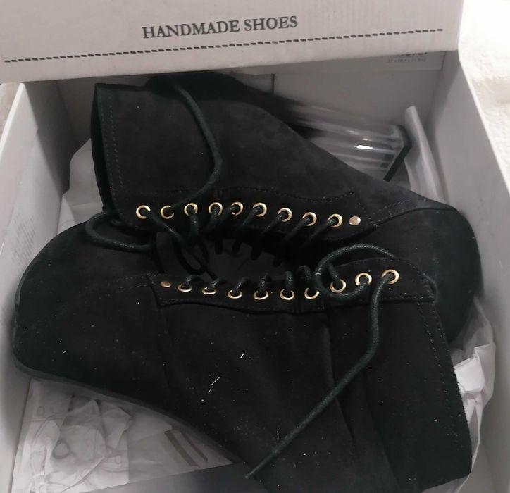 Sapato bota , salto acrílico, 37, "Seaside", pouco uso, por 7€