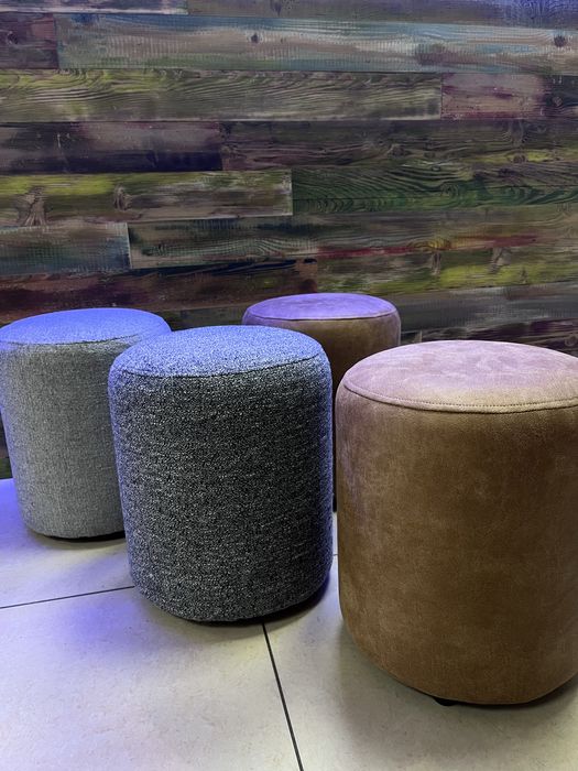 Пуфік пуф  круглий у вітальню під ноги в прихожу велюр тедди недорого