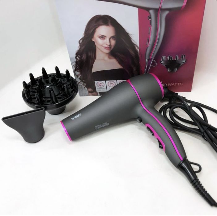 Фен VGR V-402 потужний з насадками, концентратором і дифузором волосся