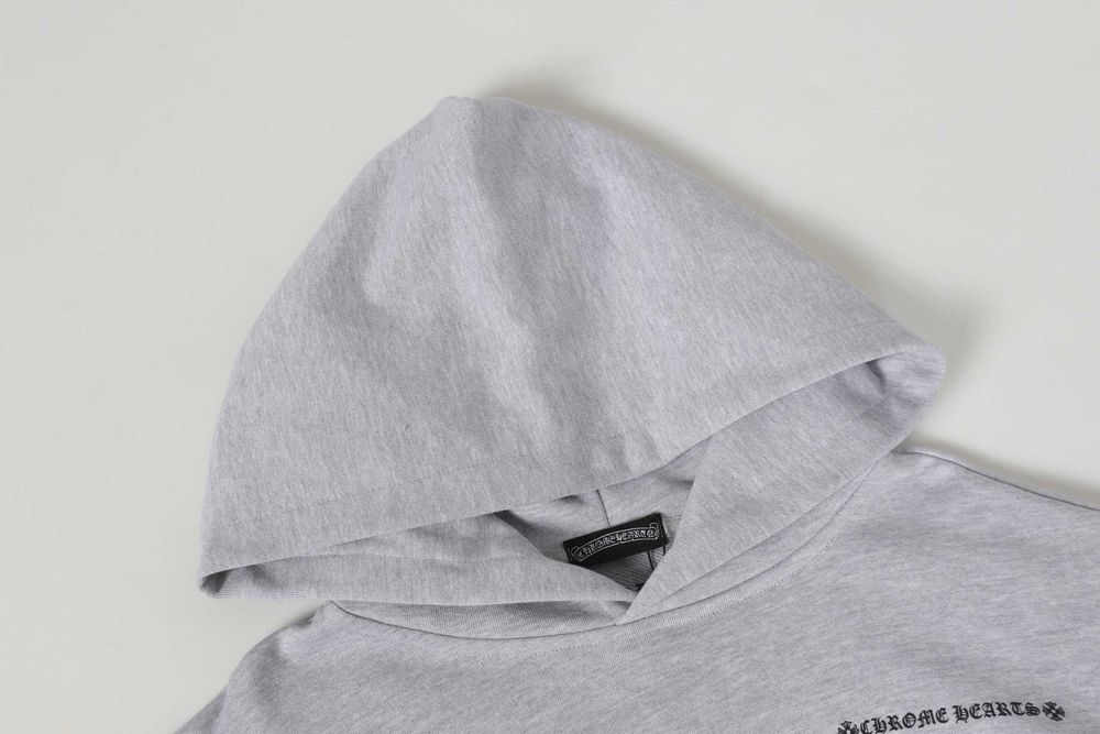 Chrome Hearts Men's Grey and White Hoodie