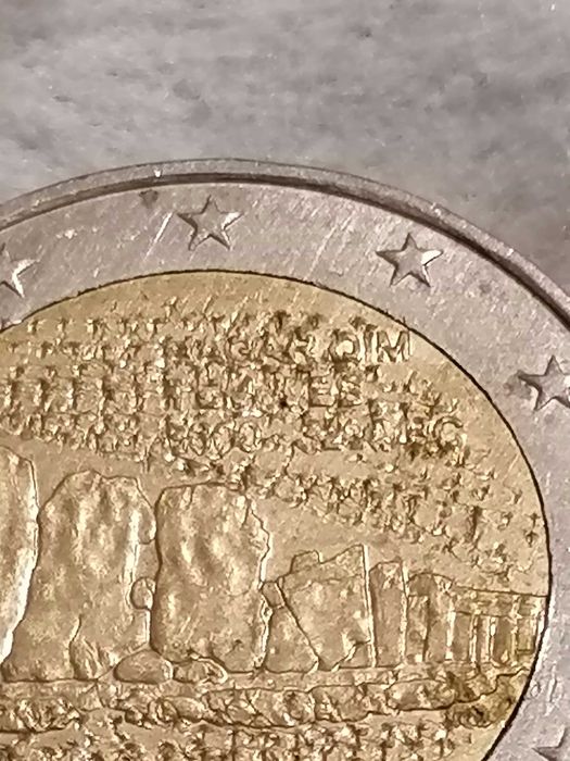 Moeda comemorativa de 2€ de 2017 de Malta com defeito - Rara