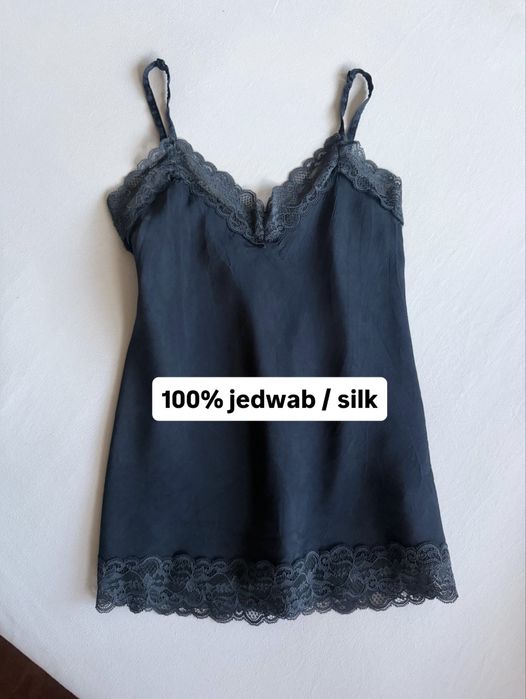 Top jedwab koszulka Intimissimi granatowa 36/S