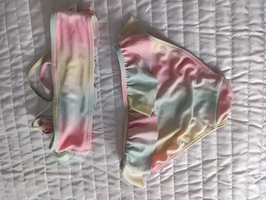 Strój kąpielowy kolorowy dwuczęściowy stan jak na zdjęciach