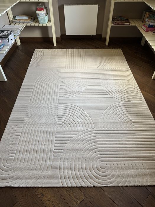 Килим скандинавія ковер волна прямокутний сірий беж крем