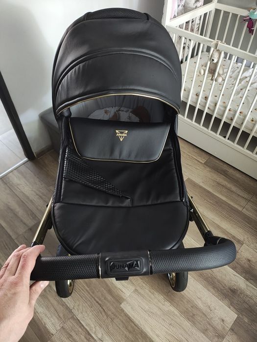 Wózek Junama Diamond Fluo Line 2w1 + spacerówka, pokrowiec, śpiworek lanila