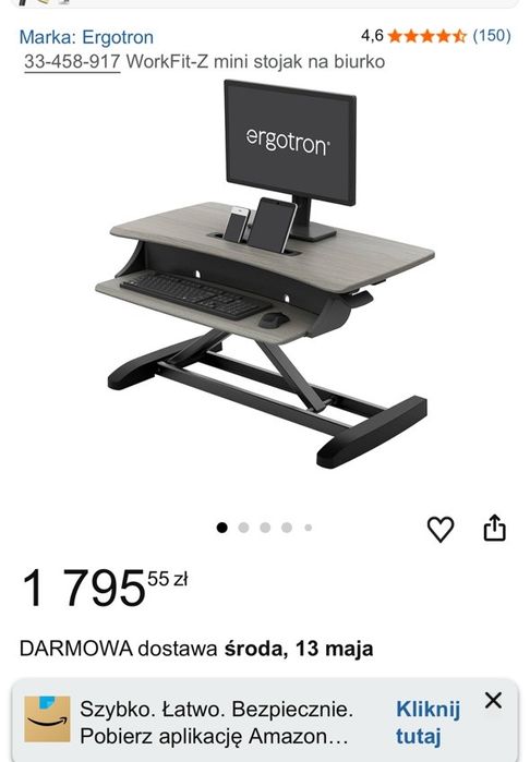 Ergotron - nadstawka na biurko