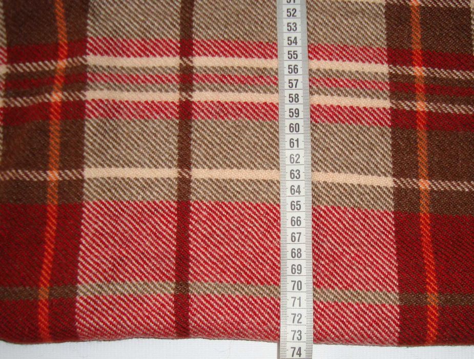 Червоний картатий плед або ковдра з вовни та суміші волокон 150х200 cm