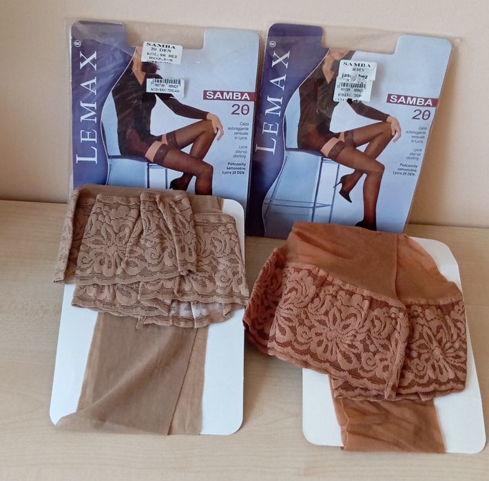 Ładne samonośne pończochy i rajstopy