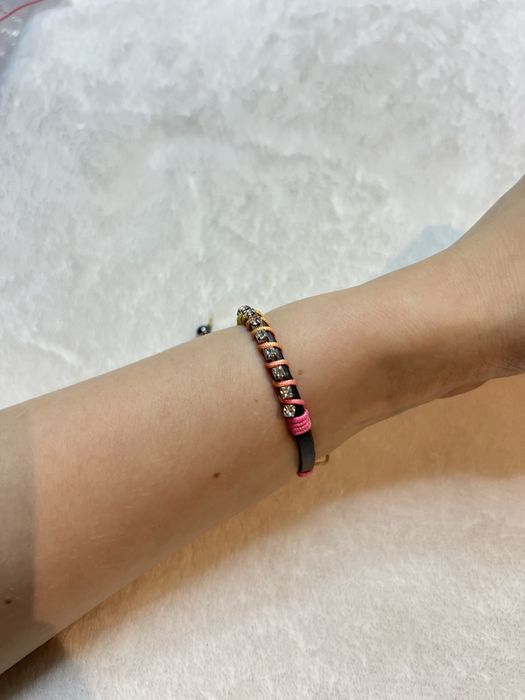 Bransoletka handmade ręcznie robiona pleciona cyrkonie kryształki 12