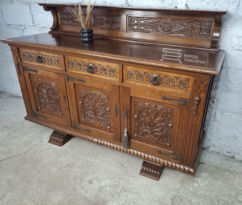Komoda drewniana RZEŹBIONA STYLOWA vintage