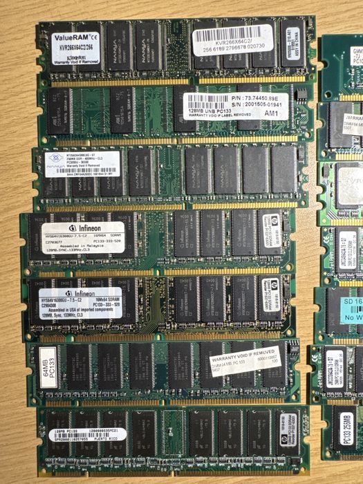 Memorias RAM antigas diversas