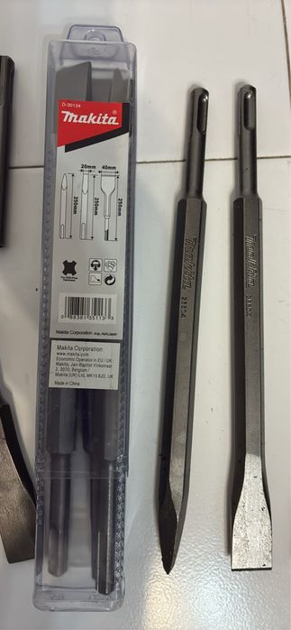 Kit Makita SDS-Plus Original NOVO | 20+ Brocas Betão + Escopros + Ponteiros + Cinzéis | Lote Profissional Completo