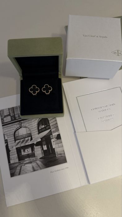 Сережки Van Cleef onyx оригинал